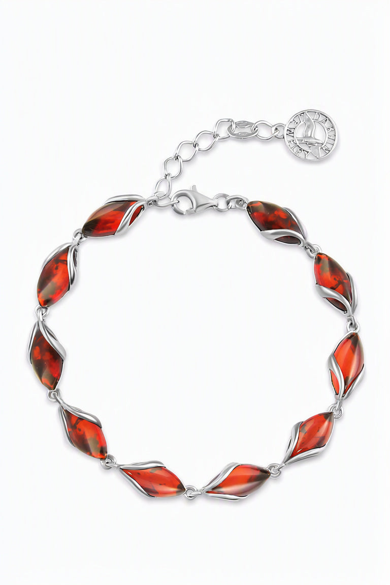 Marquise Cognac Amber Silver Bracelet — DARVIN (Pre-Order)