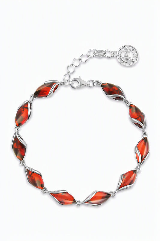 Marquise Cognac Amber Silver Bracelet — DARVIN (Pre-Order)
