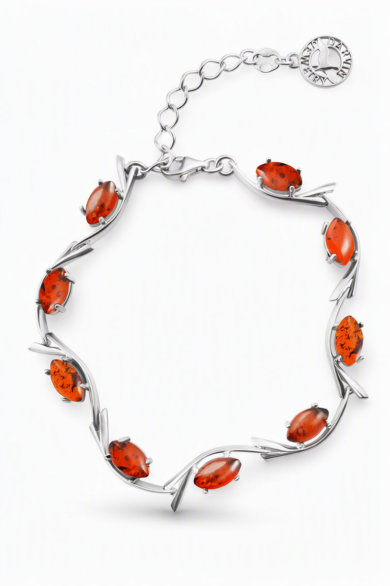 Marquise Cognac Amber Silver Bracelet — DARVIN (Pre-Order)