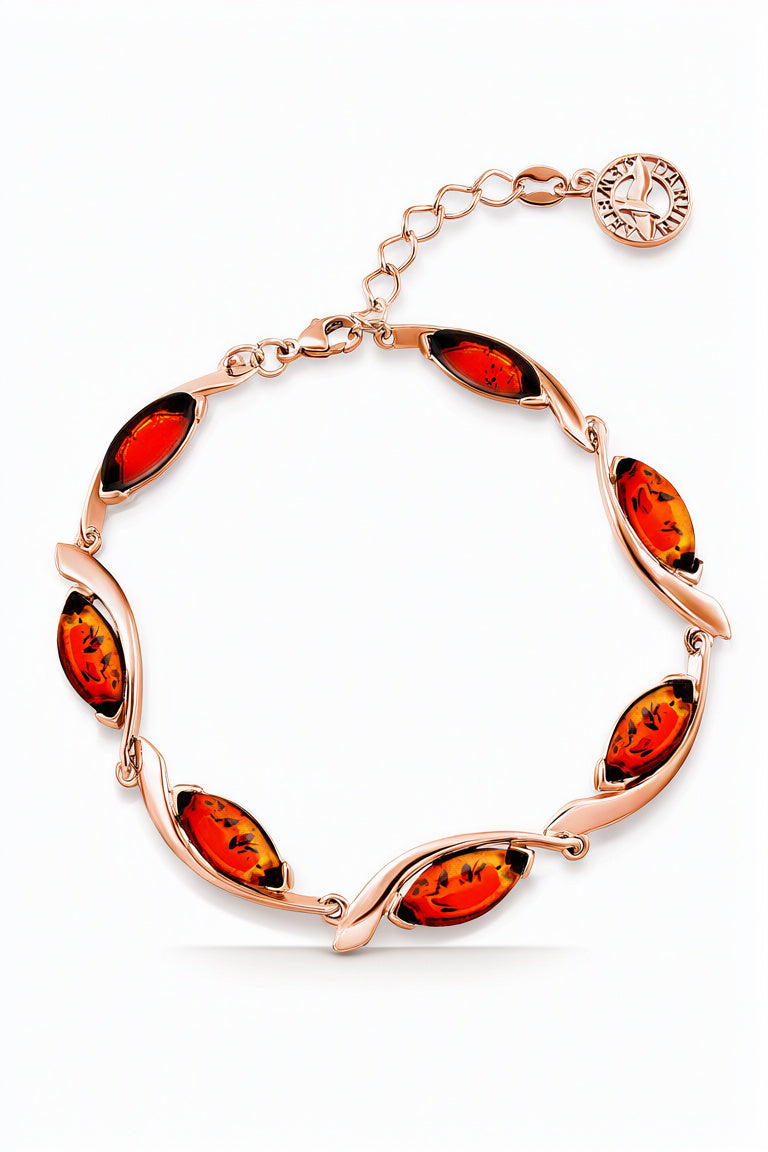 Marquise Cognac Amber Silver Bracelet — DARVIN (Pre-Order)