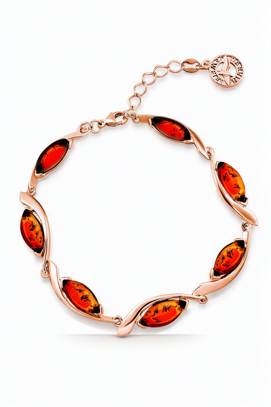 Marquise Cognac Amber Silver Bracelet — DARVIN (Pre-Order)