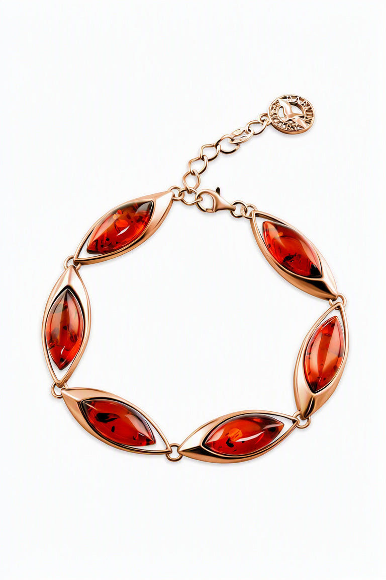 Marquise Cognac Amber Silver Bracelet — DARVIN (Pre-Order)