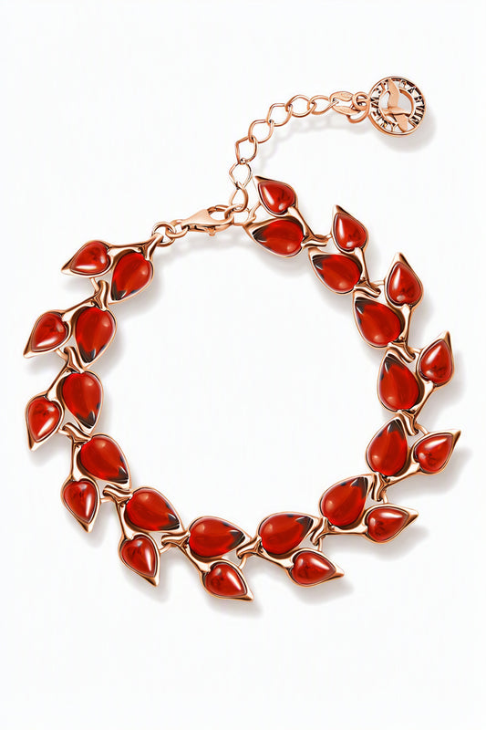 Teardrop Cognac Amber Silver Bracelet — DARVIN (Pre-Order)