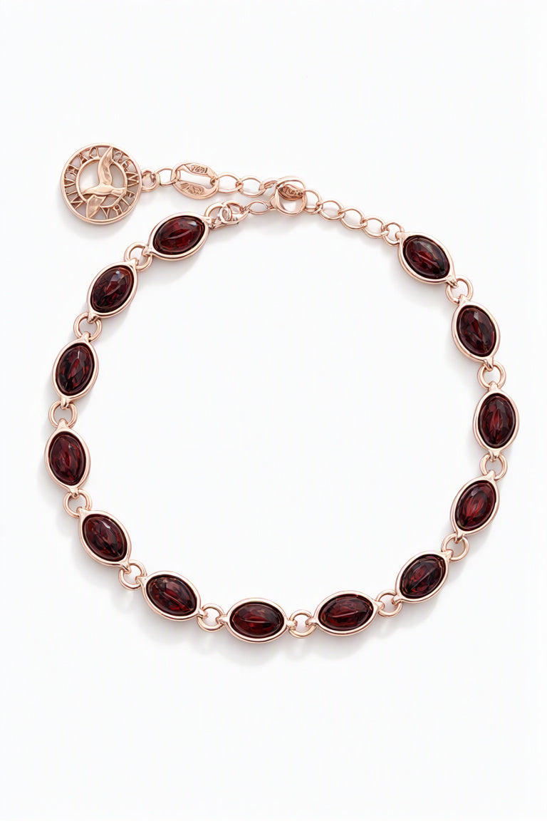Oval Cognac Amber Silver Bracelet — DARVIN (Pre-Order)