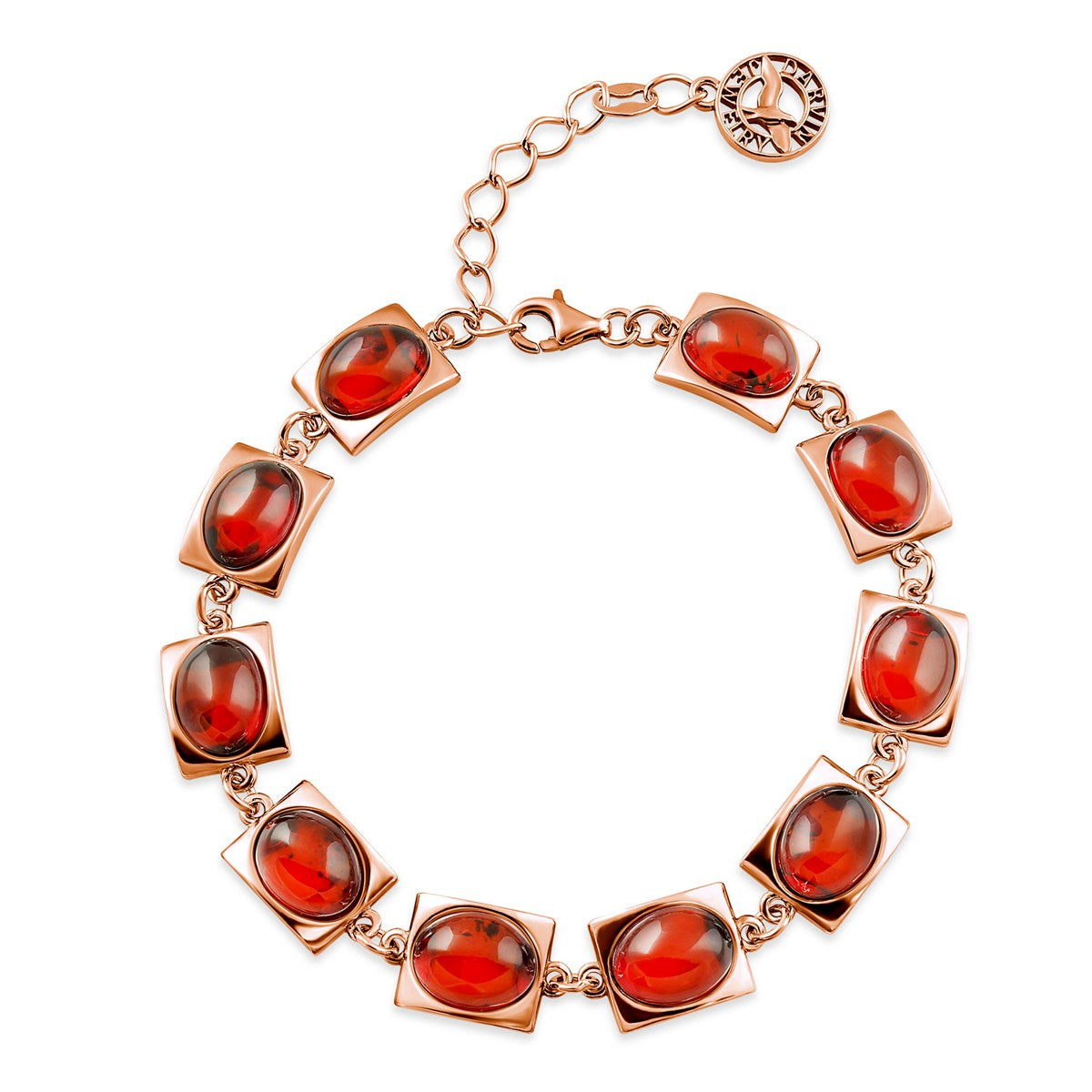 Oval Cognac Amber Silver Bracelet — DARVIN (Pre-Order)