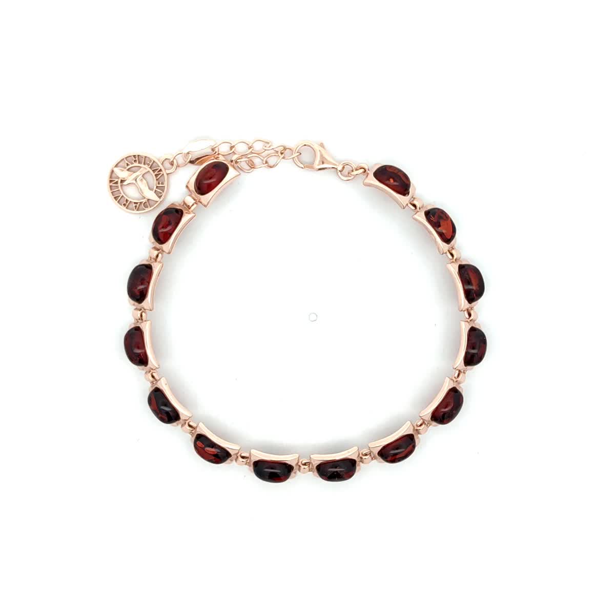 Oval Cognac Amber Silver Bracelet — DARVIN (Pre-Order)