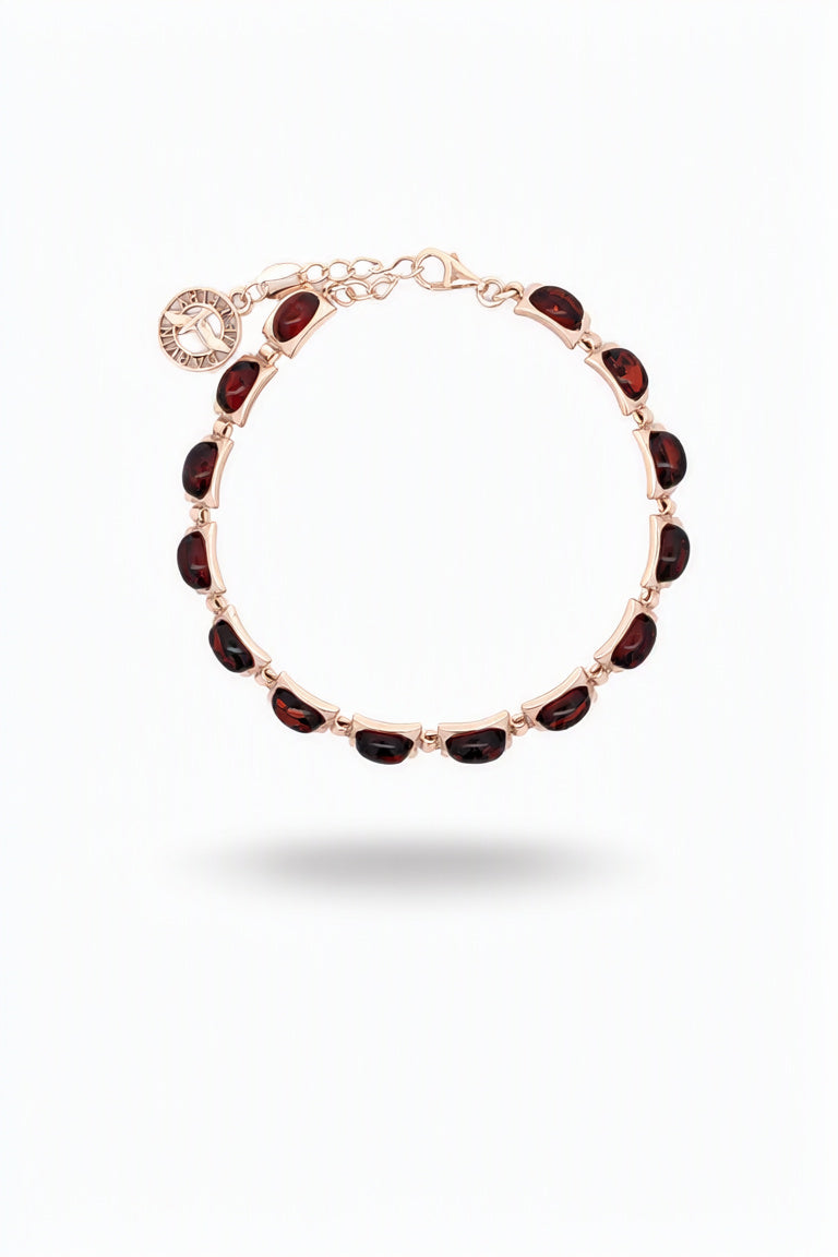 Oval Cognac Amber Silver Bracelet — DARVIN (Pre-Order)