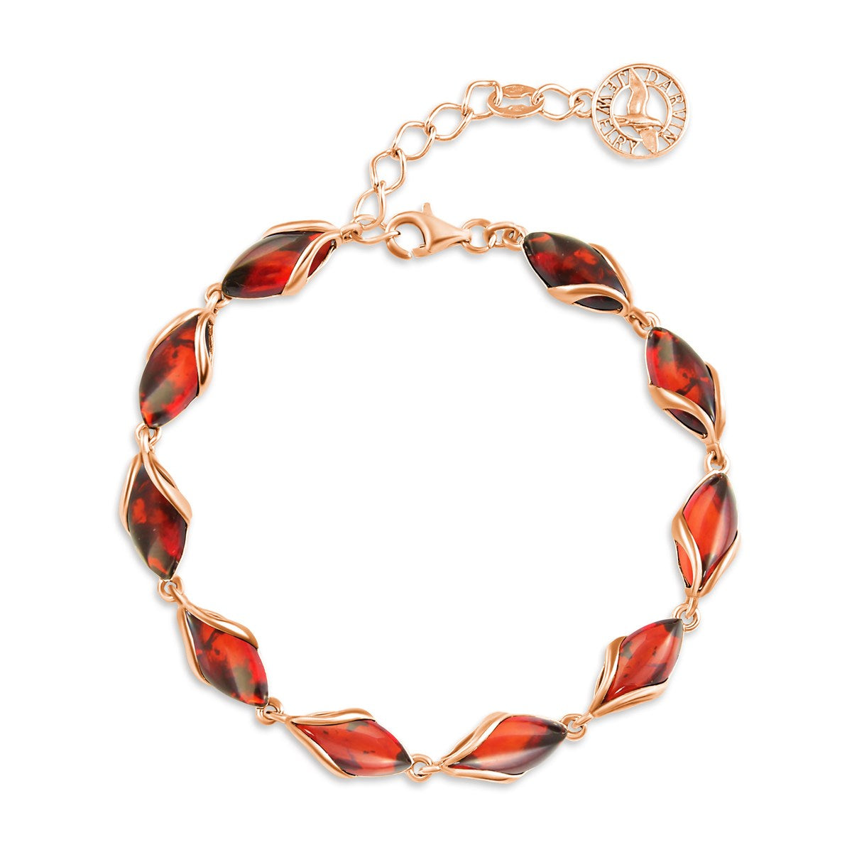 Marquise Cognac Amber Silver Bracelet — DARVIN (Pre-Order)