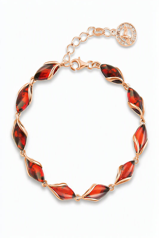 Marquise Cognac Amber Silver Bracelet — DARVIN (Pre-Order)