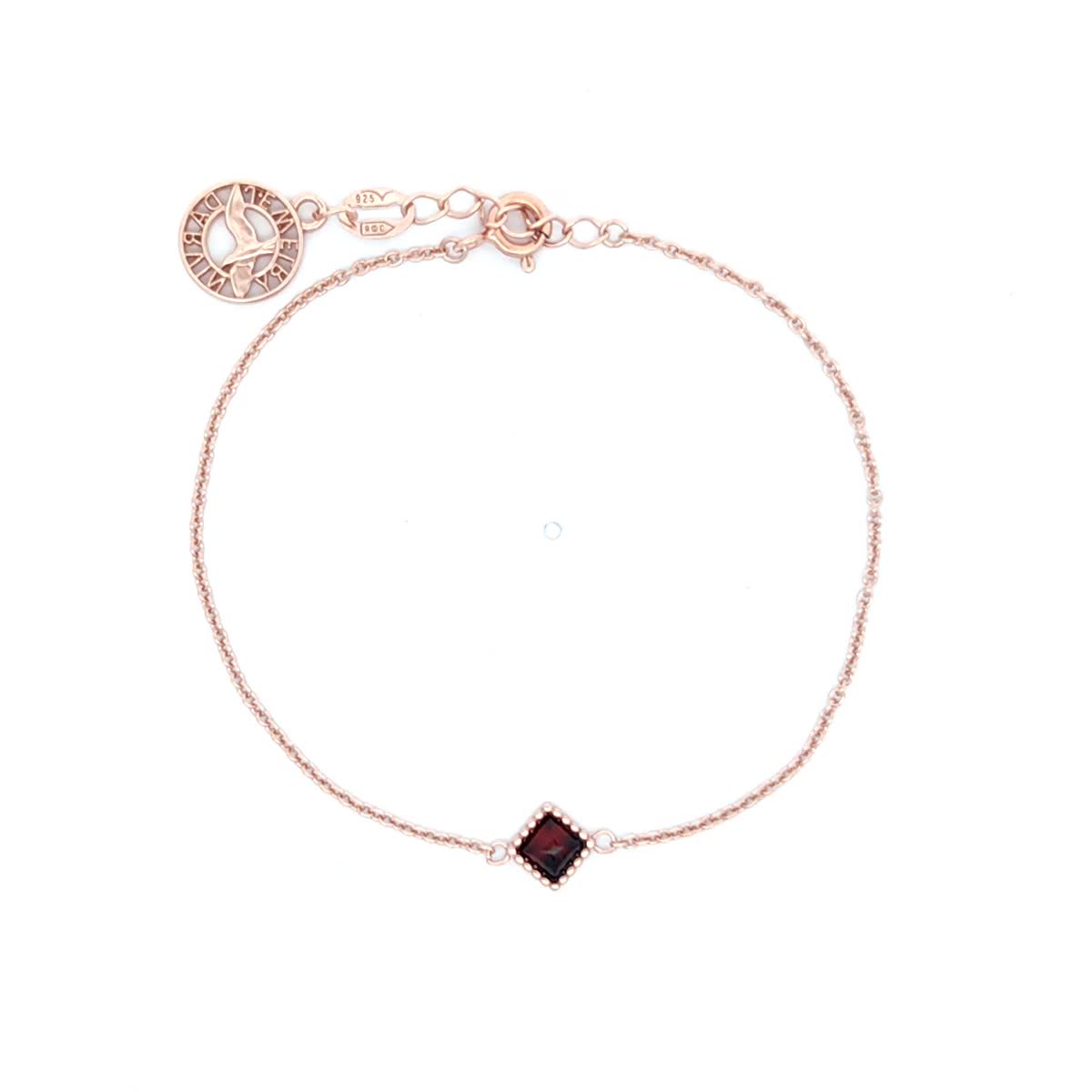 Square Cognac Amber Silver Bracelet — DARVIN (Pre-Order)