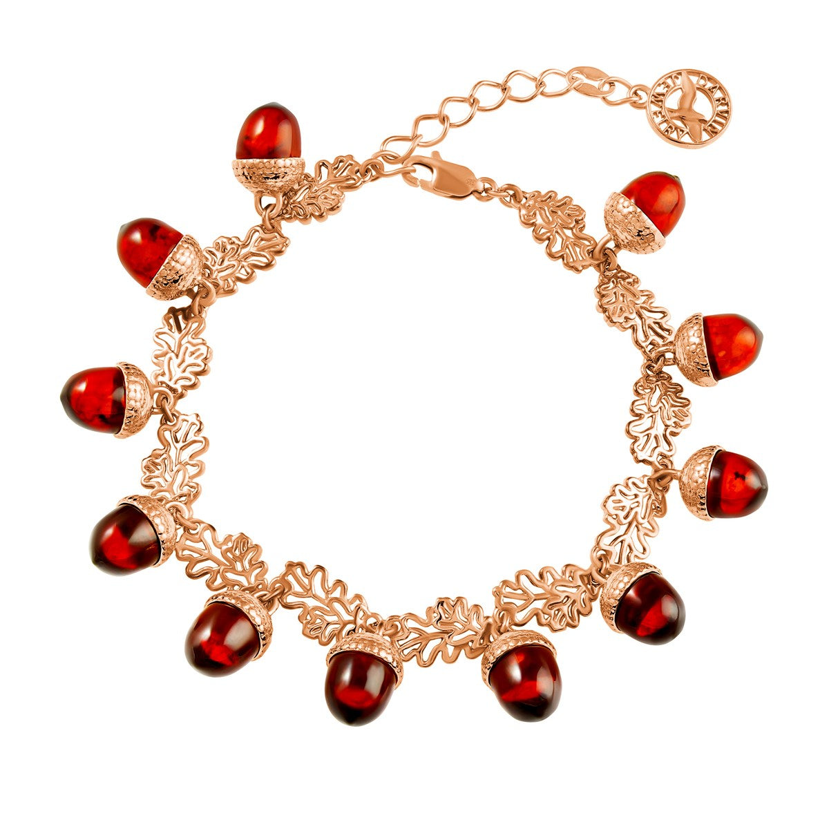 Acorn Cognac Amber Silver Bracelet — DARVIN (Pre-Order)