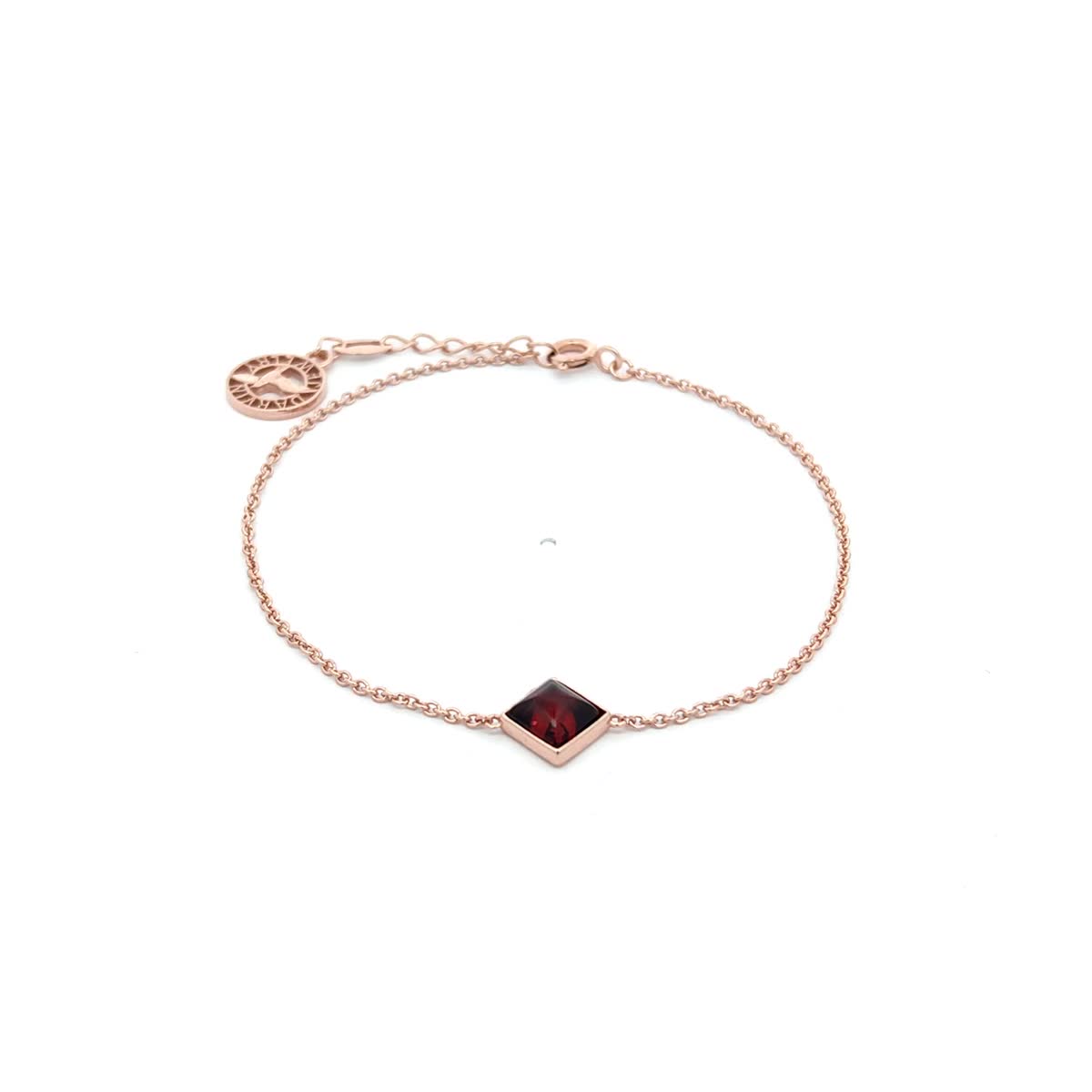Square Cognac Amber Silver Bracelet — DARVIN (Pre-Order)