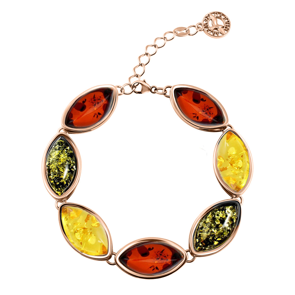 Marquise Mixed Amber Silver Bracelet — DARVIN (Pre-Order)