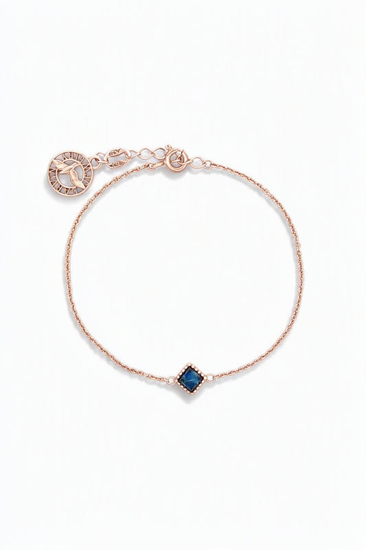 Square Treated Blue Amber Silver Bracelet — DARVIN (Pre-Order)