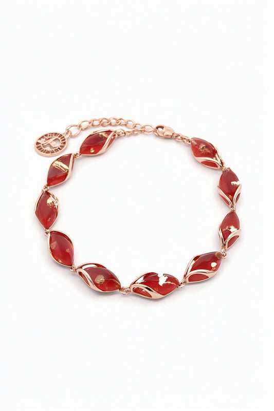Marquise Pink Amber Silver Bracelet — DARVIN (Pre-Order)