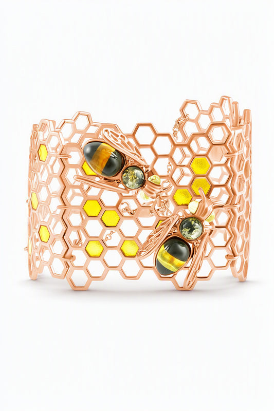 Oval Mixed Amber Silver Bracelet — DARVIN (Pre-Order)