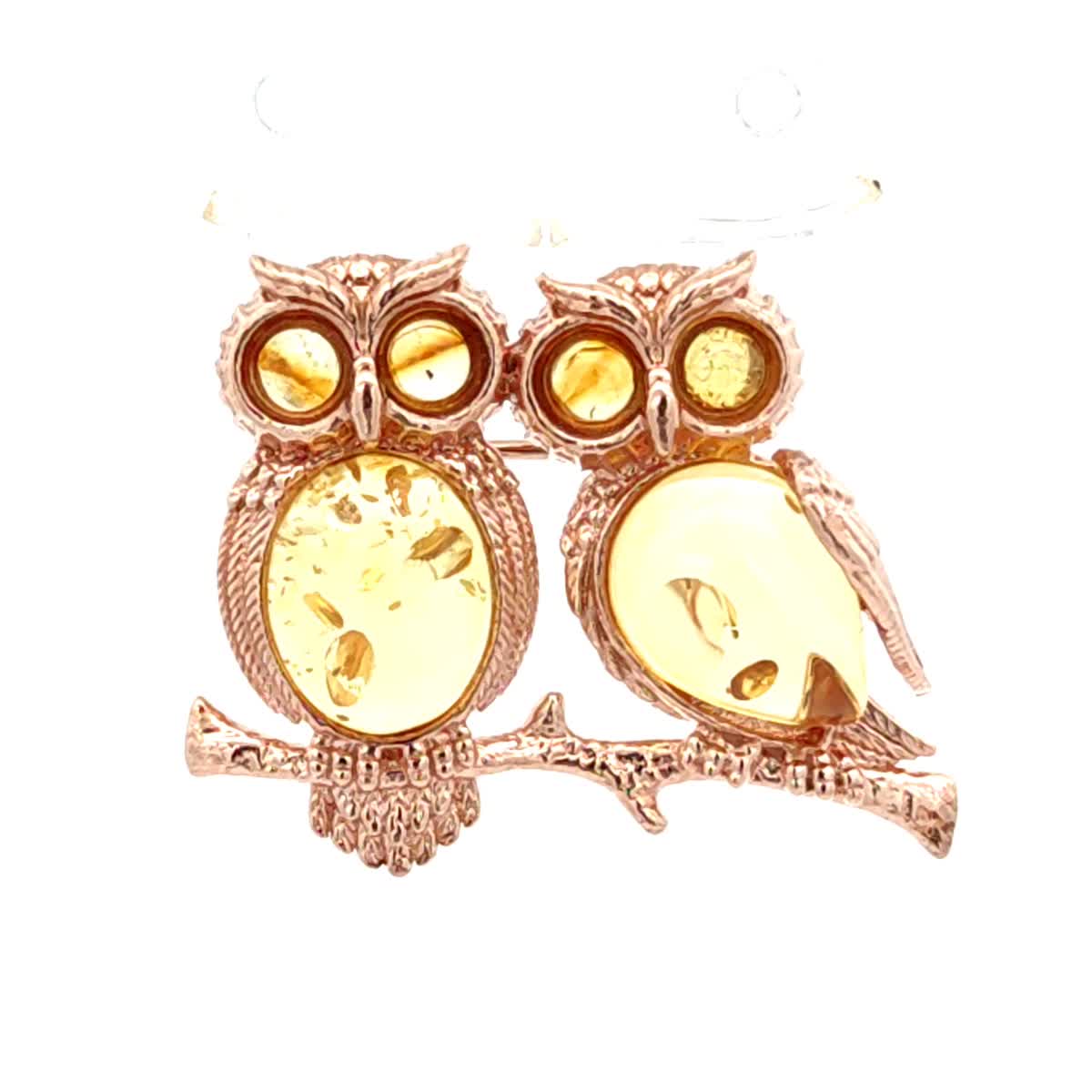 Oval Lemon Amber Silver Brooch — DARVIN (Pre-Order)