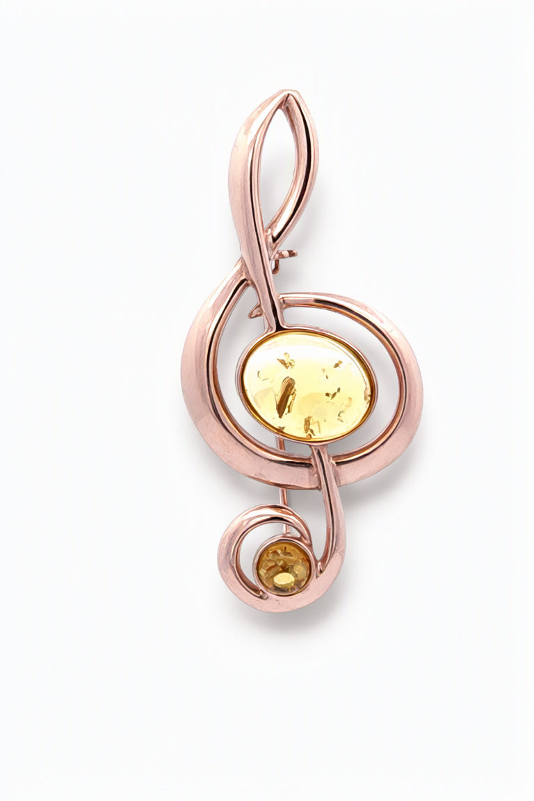 Oval Lemon Amber Silver Brooch — DARVIN (Pre-Order)