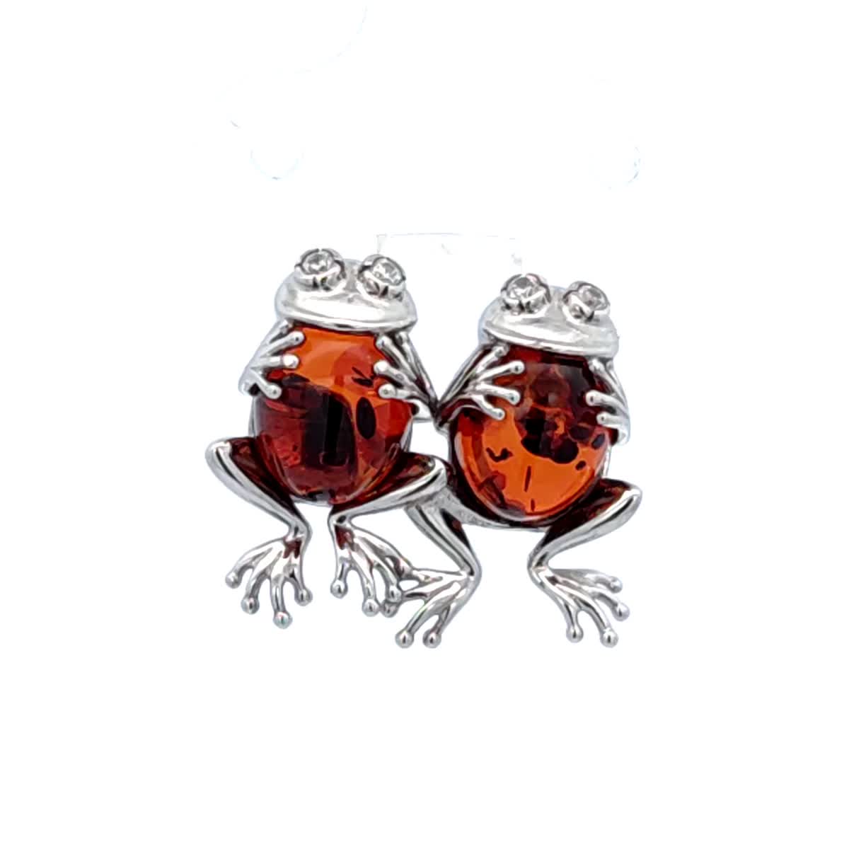 Oval Cognac, Colorless Amber Silver Brooch — DARVIN (Pre-Order)