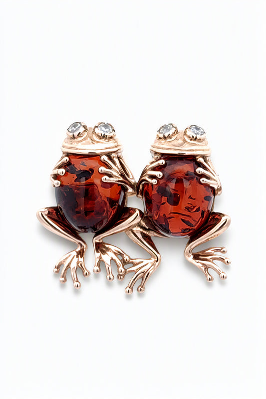 Oval Cognac, Colorless Amber Silver Brooch — DARVIN (Pre-Order)