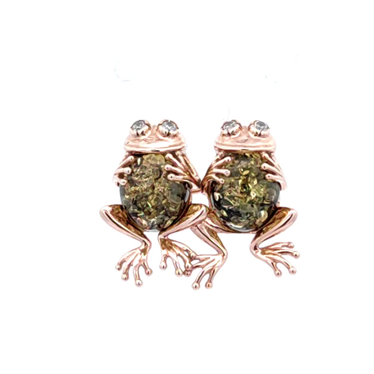 Oval Green, Colorless Amber Silver Brooch — DARVIN (Pre-Order)