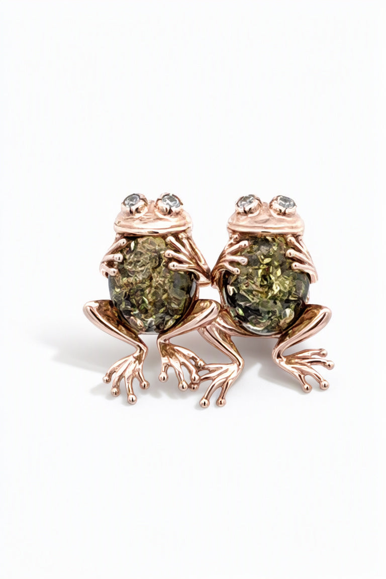 Oval Green, Colorless Amber Silver Brooch — DARVIN (Pre-Order)