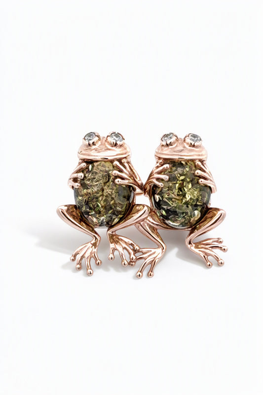 Oval Green, Colorless Amber Silver Brooch — DARVIN (Pre-Order)