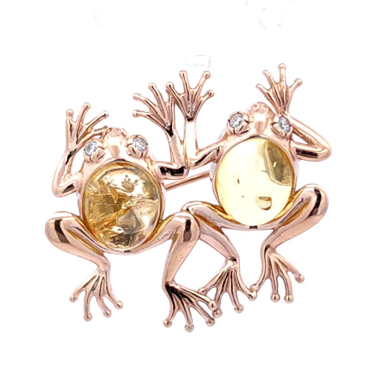 Oval Lemon, Colorless Amber Silver Brooch — DARVIN (Pre-Order)