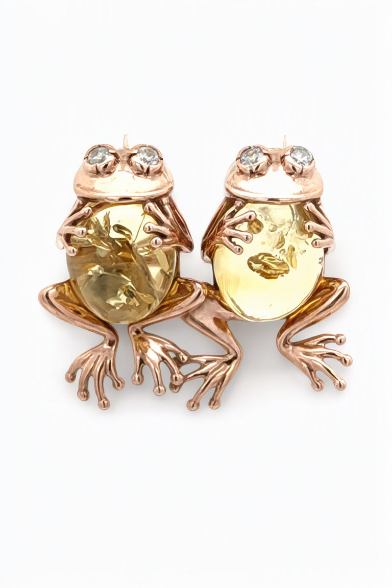 Oval Lemon, Colorless Amber Silver Brooch — DARVIN (Pre-Order)