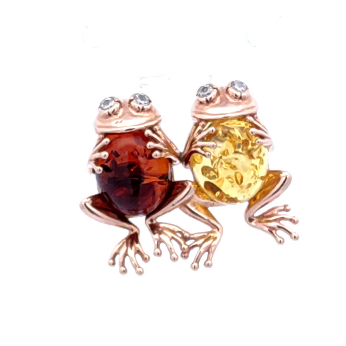 Oval Mixed Amber Silver Brooch — DARVIN (Pre-Order)
