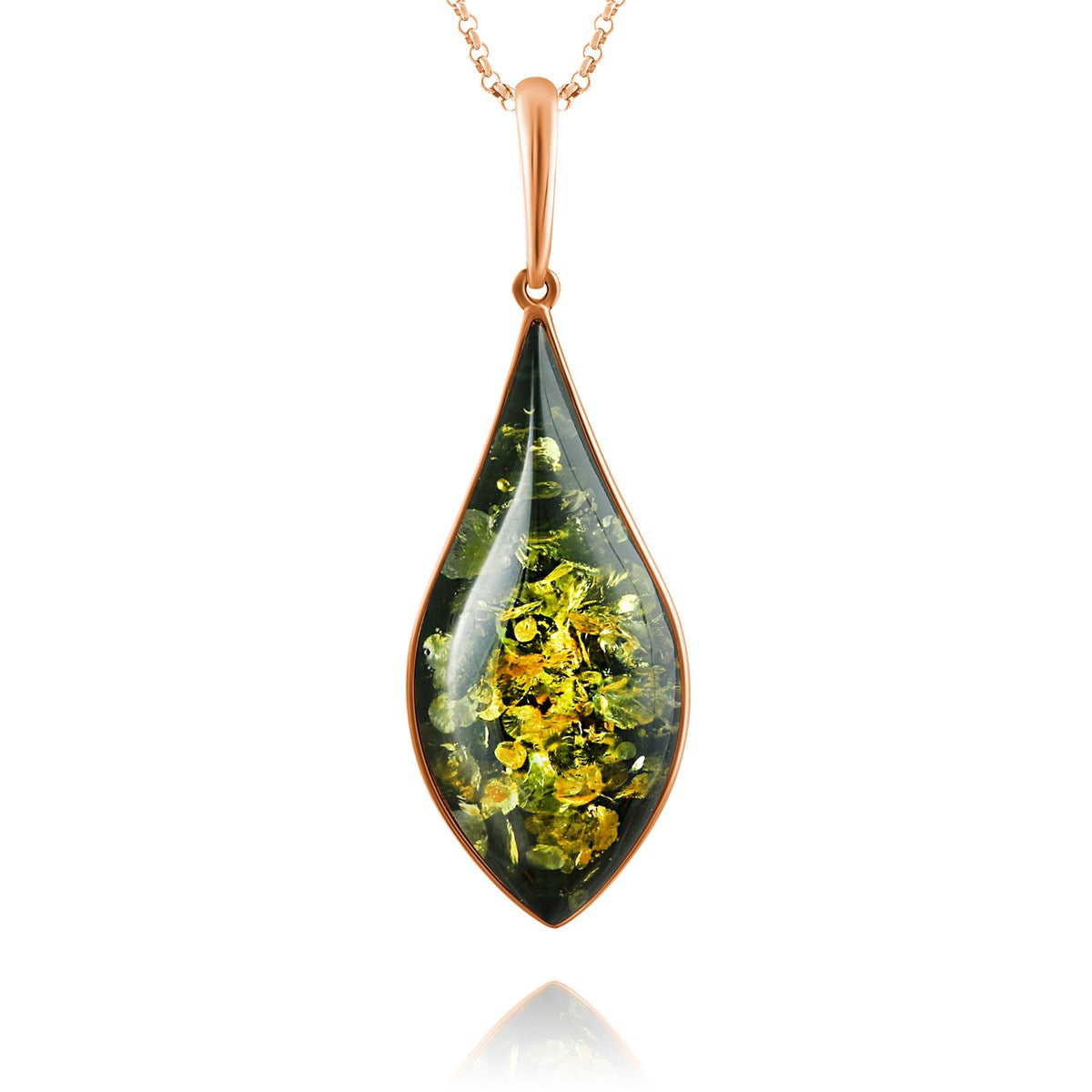 Green Amber Silver Pendant — DARVIN (Pre-Order)