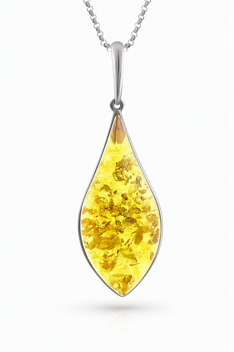 Lemon Amber Silver Pendant — DARVIN (Pre-Order)