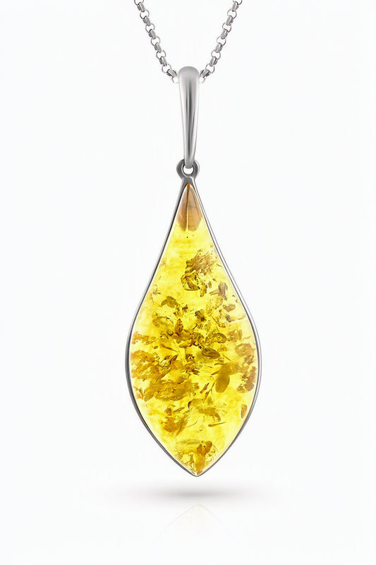 Lemon Amber Silver Pendant — DARVIN (Pre-Order)