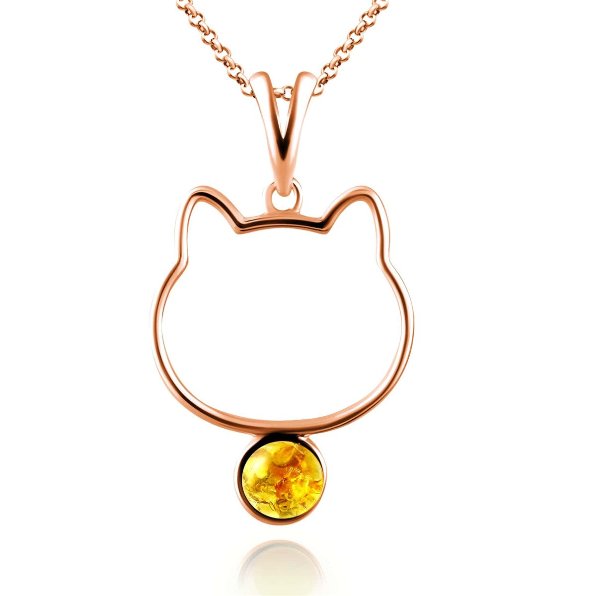 Round Lemon Amber Silver Pendant — DARVIN (Pre-Order)