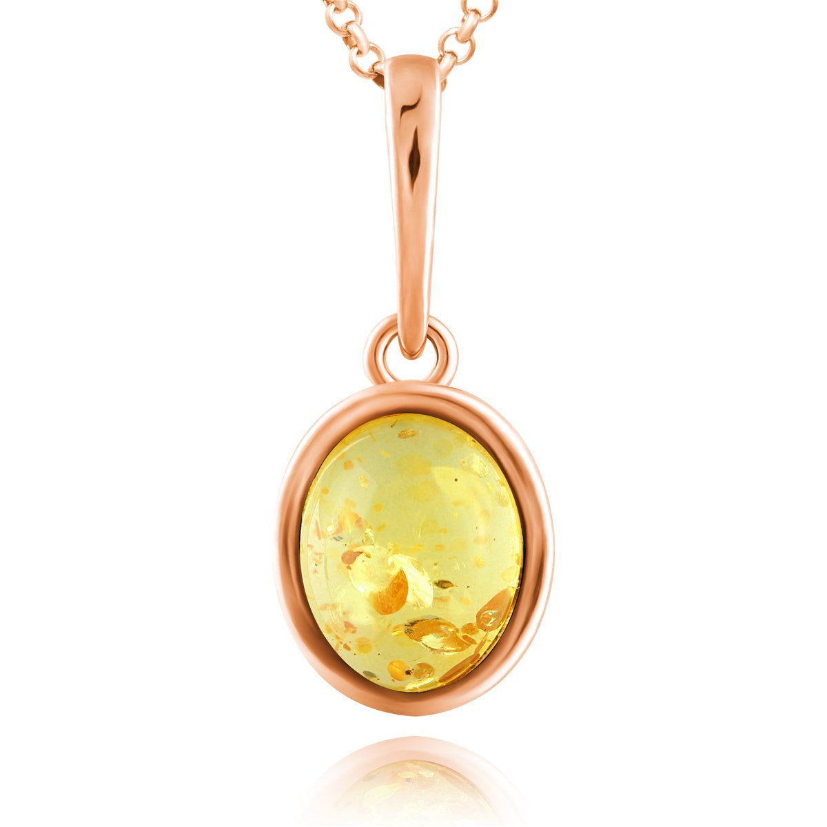 Oval Lemon Amber Silver Pendant — DARVIN (Pre-Order)
