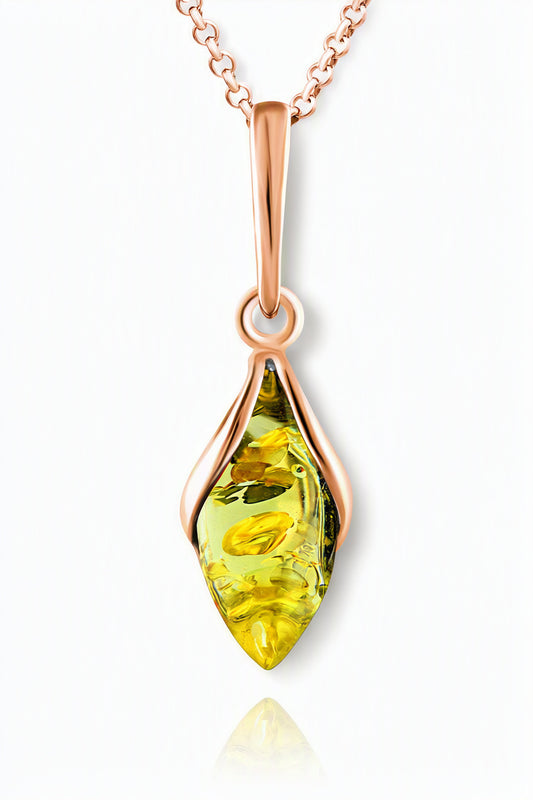 Marquise Lemon Amber Silver Pendant — DARVIN (Pre-Order)