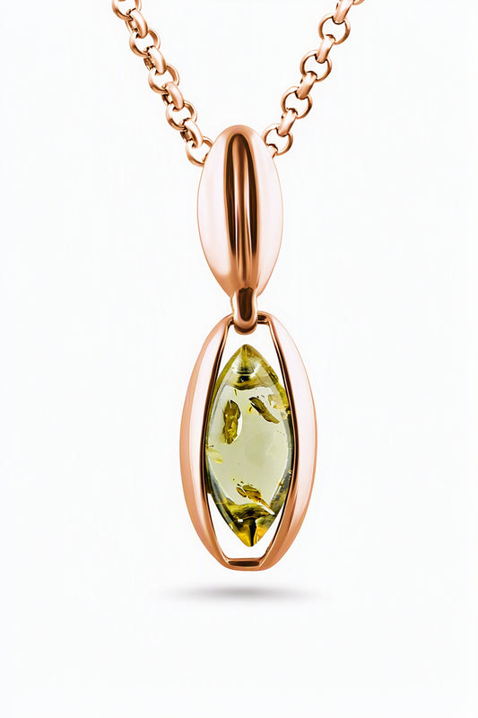 Marquise Lemon Amber Silver Pendant — DARVIN (Pre-Order)