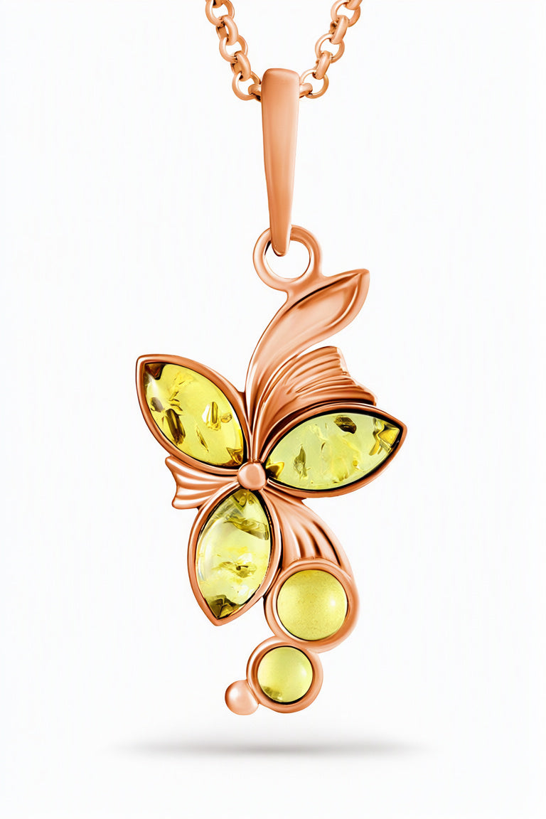 Marquise Lemon Amber Silver Pendant — DARVIN (Pre-Order)