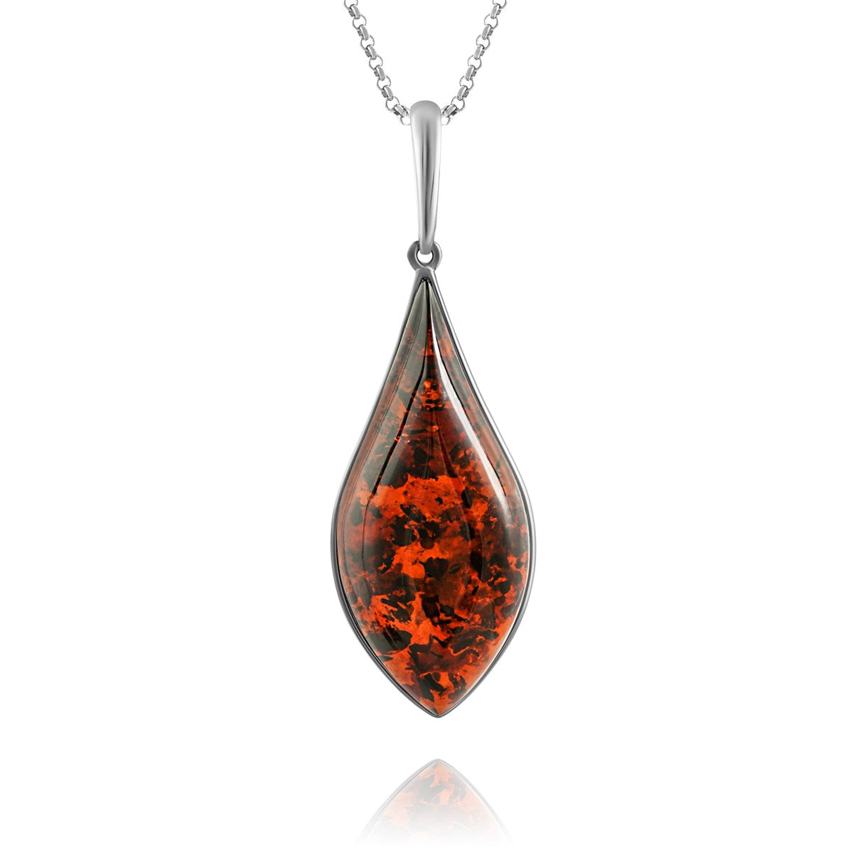 Cognac Amber Silver Pendant — DARVIN (Pre-Order)