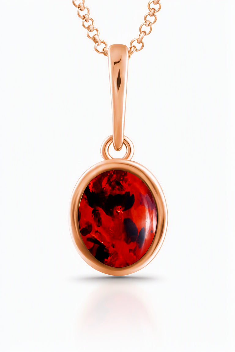Oval Cognac Amber Silver Pendant — DARVIN (Pre-Order)