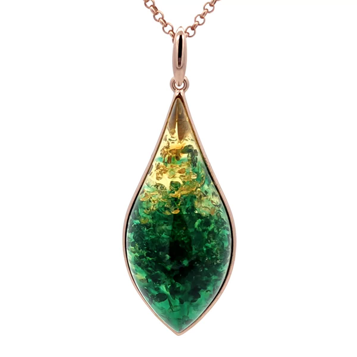 Lemon-Green Amber Silver Pendant — DARVIN (Pre-Order)