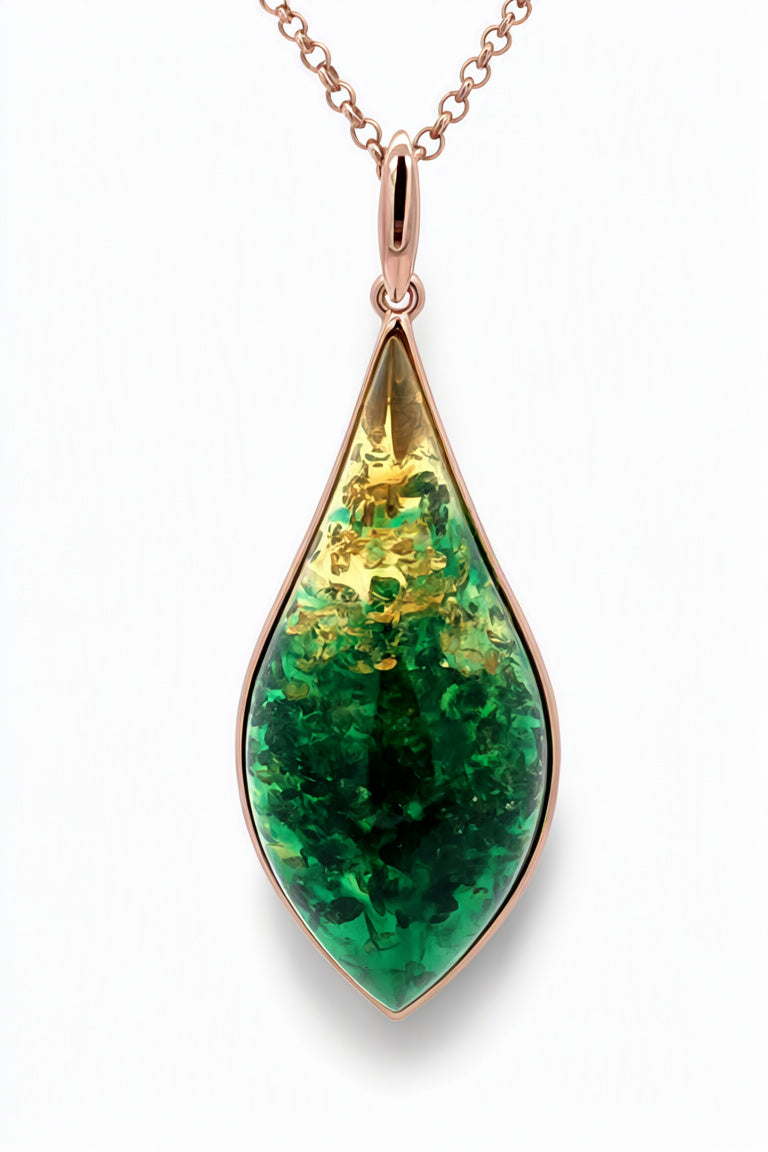 Lemon-Green Amber Silver Pendant — DARVIN (Pre-Order)