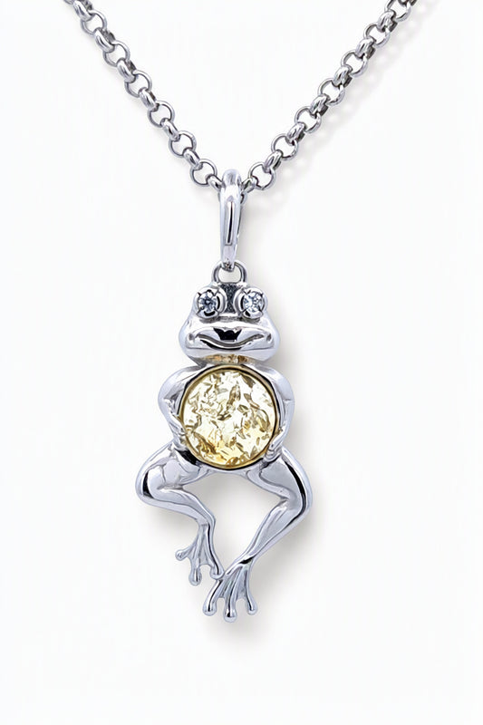 Round Lemon, Colorless Amber Silver Pendant — DARVIN (Pre-Order)
