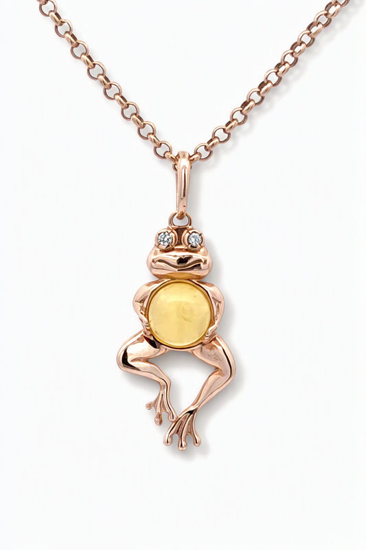 Round White, Colorless Amber Silver Pendant — DARVIN (Pre-Order)