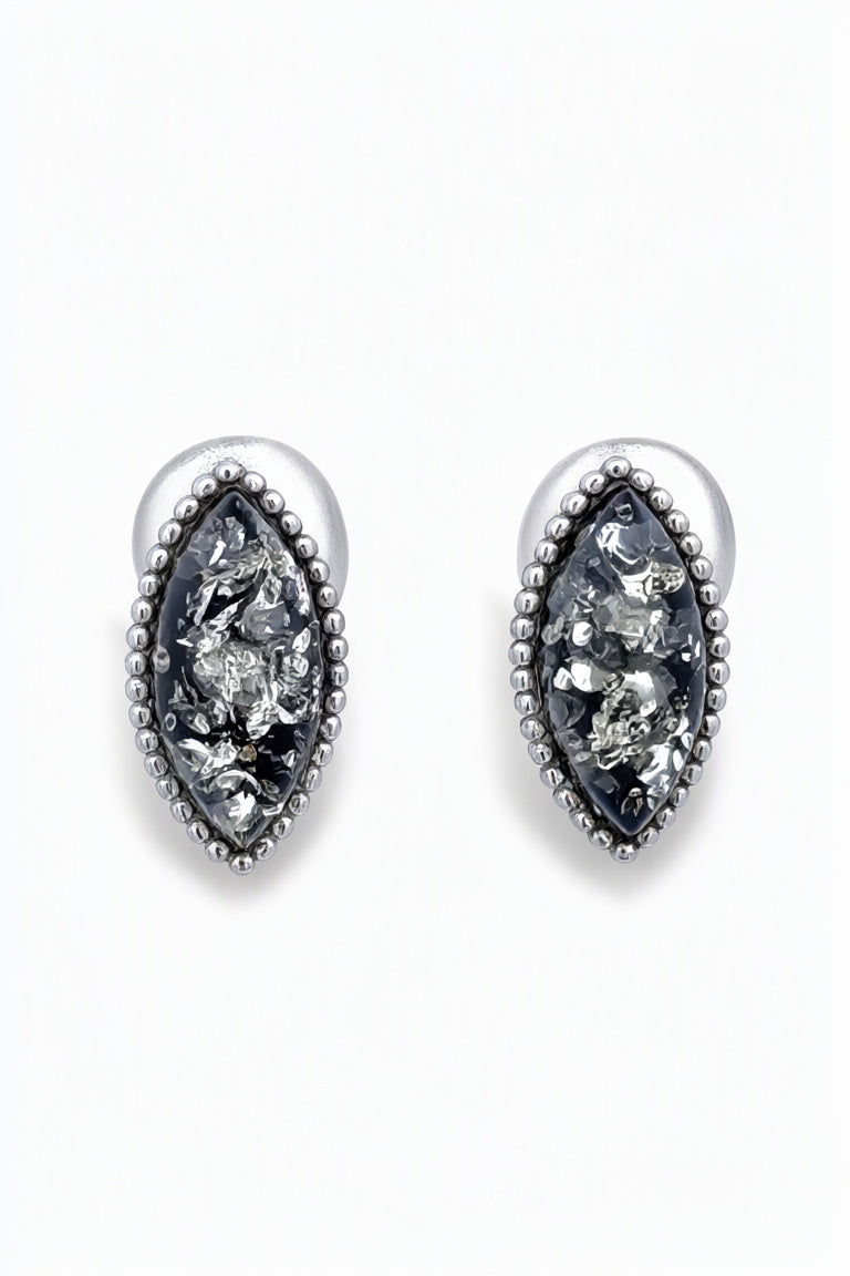Marquise Green Amber Silver Earrings — DARVIN (Pre-Order)