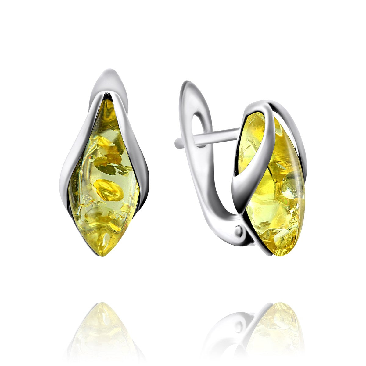 Marquise Lemon Amber Silver Earrings — DARVIN (Pre-Order)