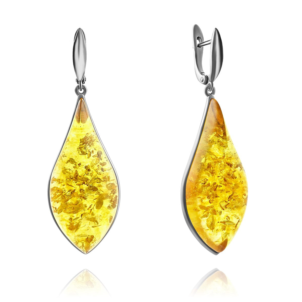 Lemon Amber Silver Earrings — DARVIN (Pre-Order)
