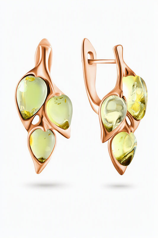 Teardrop Lemon Amber Silver Earrings — DARVIN (Pre-Order)