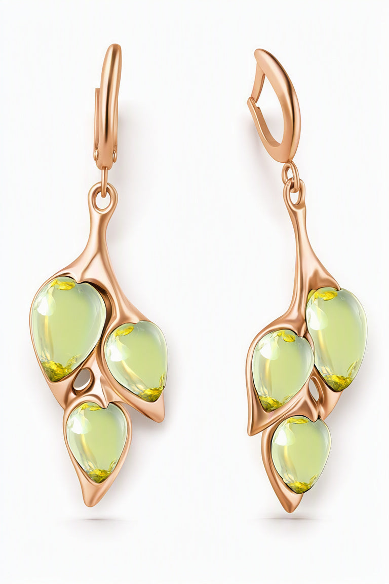 Teardrop Lemon Amber Silver Earrings — DARVIN (Pre-Order)