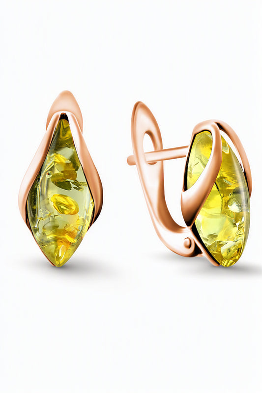 Marquise Lemon Amber Silver Earrings — DARVIN (Pre-Order)